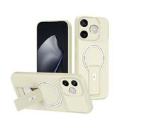 ILING Magnétique Coque pour Honor 600 Lite 5G avec Protection de Caméra & Support Invisible, Étui Soyeuse et Douce au Toucher, Fine Anti-Traces Antichoc Housse, Blanc