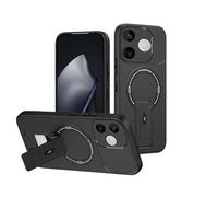 ILING Magnétique Coque pour Honor 600 Lite 5G avec Protection de Caméra & Support Invisible, Étui Soyeuse et Douce au Toucher, Fine Anti-Traces Antichoc Housse, Noir