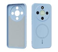 ILING Magnétique Coque pour Honor Magic 8 Lite 5G - Aimants Intégrés, Étui en Silicone Liquide Soyeuse et Douce au Toucher, Fine Anti-Traces Antichoc Housse, Bleu Ciel