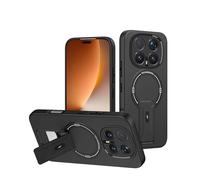 ILING Magnétique Coque pour Honor Magic 8 Pro 5G avec Protection de Caméra & Support Invisible, Étui Soyeuse et Douce au Toucher, Fine Anti-Traces Antichoc Housse, Noir