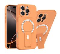 ILING Magnétique Coque pour Oppo A6X 5G/4G avec Protection de Caméra & Support Invisible, Étui Soyeuse et Douce au Toucher, Fine Anti-Traces Antichoc Housse, Orange