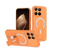 ILING Magnétique Coque pour Xiaomi 15T Pro 5G avec Protection de Caméra & Support Invisible, Étui Soyeuse et Douce au Toucher, Fine Anti-Traces Antichoc Housse, Orange