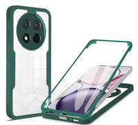 ILING Transparent Coque pour Honor Magic 7 Lite 5G (Magic7 Lite), 360° Intégrale Protection Mode Très Mince Antichoc Étui avec L'écran Intégré, Dur PC + Silicone TPU Bumper Housse (Vert)