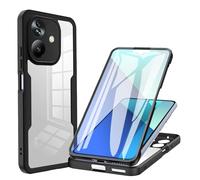 ILING Transparent Coque pour Oppo A79 5G / OnePlus Nord N30 SE 5G, 360° Intégrale Protection Mode Très Mince Antichoc Étui avec L'écran Intégré, Dur PC + Silicone TPU Bumper Housse (Noir)