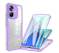 ILING Transparent Coque pour Oppo A79 5G / OnePlus Nord N30 SE 5G, 360° Intégrale Protection Mode Très Mince Antichoc Étui avec L'écran Intégré, Dur PC + Silicone TPU Bumper Housse (Violet)