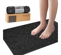 iLivin Tapis de Massage pour Pieds Anti-fatigue, Réflexologie Plantaire, Coussin d'Acupression, Foot Massager Mat pour Bureau Debout, Salle de Bain, Cuisine, Noir, Antidérapant, Imperméable, 70x42cm