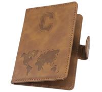 ILIYAH Étui de passeport personnalisé - Couverture de passeport personnalisée avec blocage RFID, accessoire de voyage unisexe, Marron C, 11*1*15cm, Décontracté