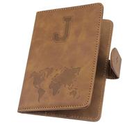 ILIYAH Étui de passeport personnalisé - Couverture de passeport personnalisée avec blocage RFID, accessoire de voyage unisexe, Marron J, 11*1*15cm, Décontracté