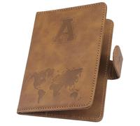 ILIYAH Étui de passeport personnalisé - Couverture de passeport personnalisée avec blocage RFID, accessoire de voyage unisexe, marron, 11*1*15cm, Décontracté