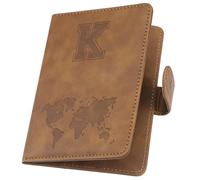 ILIYAH Étui de passeport personnalisé - Couverture de passeport personnalisée avec blocage RFID, accessoire de voyage unisexe, Marron K, 11*1*15cm, Décontracté