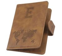 ILIYAH Étui de passeport personnalisé - Couverture de passeport personnalisée avec blocage RFID, accessoire de voyage unisexe, Marron E, 11*1*15cm, Décontracté
