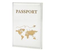 ILIYAH Housse de Passeport Porte-Passeport étanche Accessoires de Voyage Protecteur de Passeport Unisexe PU Cuir étui de Passeport(Blanche)