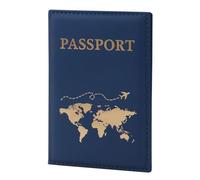 ILIYAH Housse de Passeport Porte-Passeport étanche Accessoires de Voyage Protecteur de Passeport Unisexe PU Cuir étui de Passeport(Marine)
