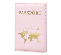 ILIYAH Housse de Passeport Porte-Passeport étanche Accessoires de Voyage Protecteur de Passeport Unisexe PU Cuir étui de Passeport(Rose)