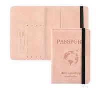 ILIYAH Pochette Passeport Protège Passeports - Blocage RFID Protection Passeport Francais Doux et Résistant Sangle de Protection(Rose)