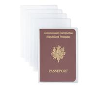 ILIYAH Protege Passeport Francais 5pcs Pochette Passeport Protection en PVC Transparent Givré Housse Passeport Imperméable de Voyage Familial