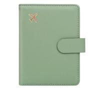 ILIYAH Protege Passeport Francais Pochette Passeport Voyage Blocage RFID Porte Passeport étui Passeport Fentes pour Cartes Porte-stylos Fermeture Magnétique(Vert)