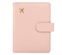 ILIYAH Protege Passeport Francais Pochette Passeport Voyage Blocage RFID Porte Passeport étui Passeport Fentes pour Cartes Porte-stylos Fermeture Magnétique(Rose)