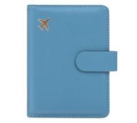 ILIYAH Protege Passeport Francais Pochette Passeport Voyage Blocage RFID Porte Passeport étui Passeport Fentes pour Cartes Porte-stylos Fermeture Magnétique(Bleu)