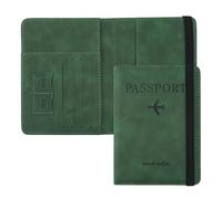 ILIYAH Protege Passeport Francais Pochette Passeport Voyage Technologie RFID étui Passeport étui Carte Bancaire Léger et Portable(Vert)