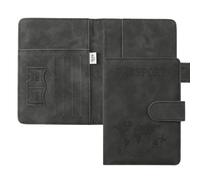 ILIYAH Protege Passeport Francais Pochette Passeport Voyage Technologie RFID étui Passeport étui Carte Bancaire Léger et Portable(Noir)
