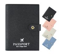 ILIYAH Protege Passeport Francais Voyage - Pochette Passeport Protection Multifonctionnelle Protège Passeports Fentes pour Cartes(Noir)