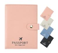ILIYAH Protege Passeport Francais Voyage - Pochette Passeport Protection Multifonctionnelle Protège Passeports Fentes pour Cartes(Rose)