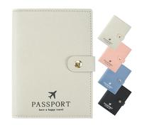 ILIYAH Protege Passeport Francais Voyage - Pochette Passeport Protection Multifonctionnelle Protège Passeports Fentes pour Cartes(Gris Clair)
