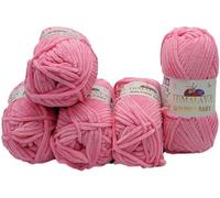 Ilkadim Export Himalaya Dolphin - 80309 - Lot de 5 pelotes de laine à tricoter pour bébé - 100 g - Couleur unie - 500 g au total - Super Bulky (rose )