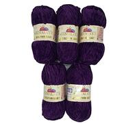 Ilkadim Export Himalaya Dolphin - 80328 - Lot de 5 pelotes de laine à tricoter pour bébé - 100 g - Couleur unie - 500 g au total - Super Bulky (violet baie violet)