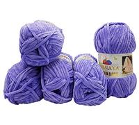 Ilkadim Export Himalaya Dolphin - 80364 - Lot de 5 pelotes de laine à tricoter pour bébé - 100 g - Couleur unie - 500 g au total - Super Bulky (lavande - 80364)