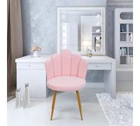 ilkqeppe Chaise de vanité avec Bowknot Dossier Salon Femmes Filles Maquillage de Chambre à Coucher Chaise de Pied réglable (Rose-b)