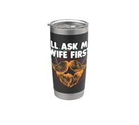Ill Ask My Wife First Funny Dad Humour Daddy Cool Gobelet isotherme en acier inoxydable double paroi