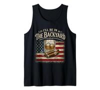 I'll Be in The Backyard Cigar and Bourbon Drapeau USA Vintage Débardeur