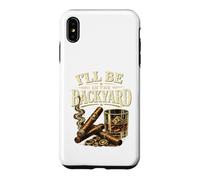 I'll Be in The Backyard Cigar and Bourbon Retro Vintage Coque pour iPhone XS Max