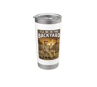 I'll Be in the Backyard Cigar Bourbon Dad Hommes Femmes 4 Gobelet isotherme en acier inoxydable double paroi