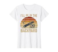 Ill Be in The Backyard Cigare and Bourbon Retro Sunset T-Shirt Graphique avec Valeur