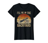 Ill Be in The Backyard Cigare and Bourbon Retro Sunset T-Shirt Graphique avec Valeur