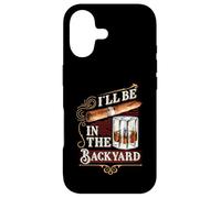 I'll Be in The Backyard Funny Cigar and Bourbon Whisky Coque pour iPhone 17