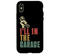 I'll Be In The Garage Mechanic Car Guy Réparation de véhicule rétro Coque pour iPhone X/XS