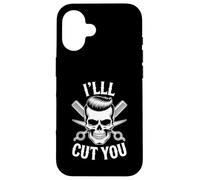 I'll Cut You Ciseaux de Coiffeur Crâne Peigne à Cheveux Coque pour iPhone 16