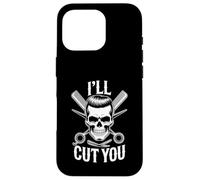 I'll Cut You Ciseaux de Coiffeur Crâne Peigne à Cheveux Coque pour iPhone 16 Pro