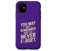 I'll Never Forget Ruban de Sensibilisation à la maladie d'Alzheimer Violet Coque pour iPhone 11
