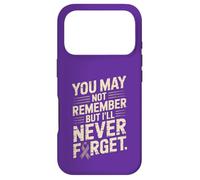 I'll Never Forget Ruban de Sensibilisation à la maladie d'Alzheimer Violet Coque pour iPhone 17 Pro