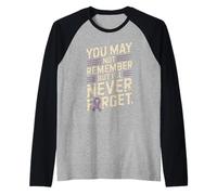 I'll Never Forget Ruban de Sensibilisation à la maladie d'Alzheimer Violet Manche Raglan