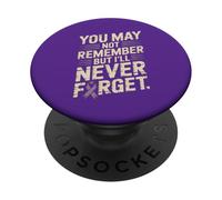 I'll Never Forget Ruban de Sensibilisation à la maladie d'Alzheimer Violet PopSockets PopGrip Adhésif