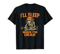 I'll Sleep When I'm Dead - Halloween Squelette Gaming Gamer T-Shirt Graphique avec Valeur
