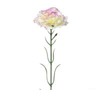 Œillet artificiel à branche unique avec pétales en soie pour une utilisation décorative dans les paniers de fleurs, la décoration d'intérieur et les arrangements floraux (bord violet)