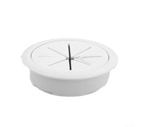 Œillet de bureau 80 mm en ABS et caoutchouc pour gestion des câbles de bureau d'ordinateur, options multicolores, facile à installer pour tables et meubles (blanc)