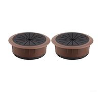 Œillet de bureau flexible en caoutchouc pour une organisation efficace des câbles et fils de bureau (50 mm, marron)